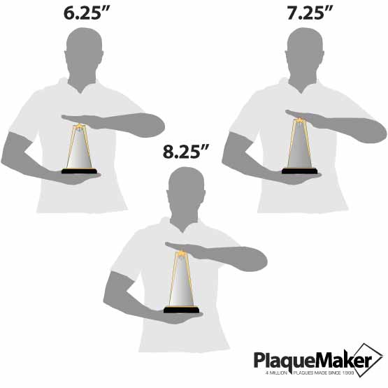 Gold Acrylic Star Tower Size Chart
