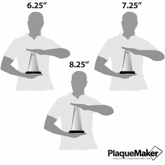 Acrylic Award - Star Tower Sizes