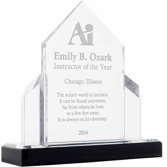 Custom Acrylic Award - Silver Arch Triple Jewel Post with Mirror Base. Engraved with your text and art or logo.