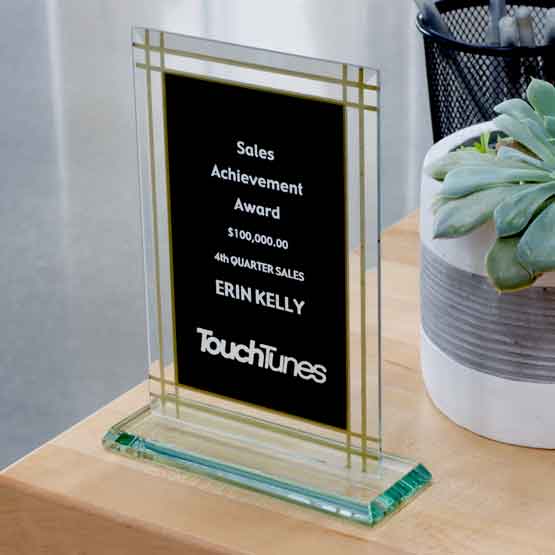 Contemporary Glass Award on Desk