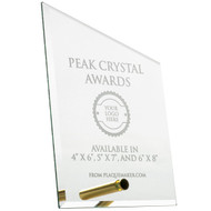 Custom Engraved Peak Economy Glass Award with your Logo, Message, and Art.