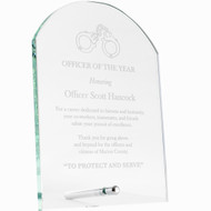 Custom Engraved Tombstone Economy Glass Award with your Text and Logo