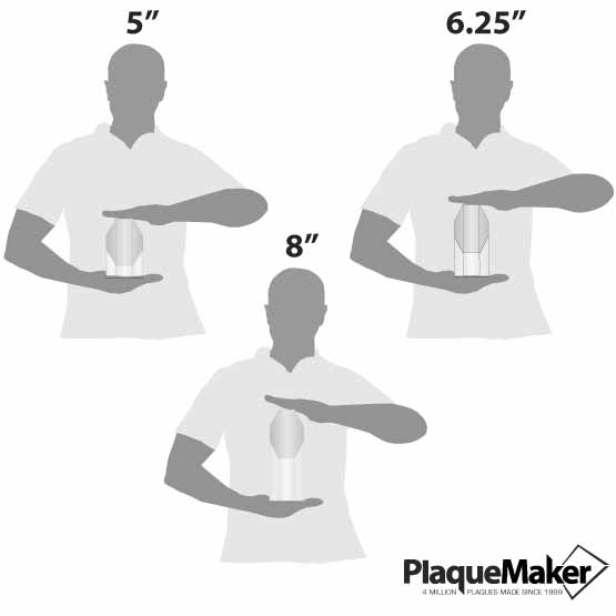 Crystal Award - Glass Tower Octagon Size Guide