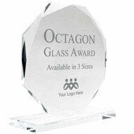 Custom Engraved Glass Octagon Awards With Your Text And Logo