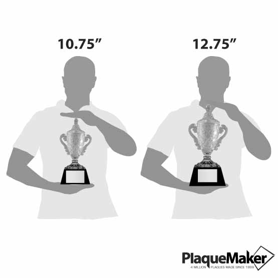 Ornate Crystal Cup Trophy Sizes