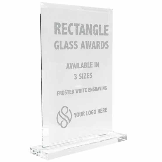 Custom Engraved Glass Rectangle Awards With Your Logo and Text