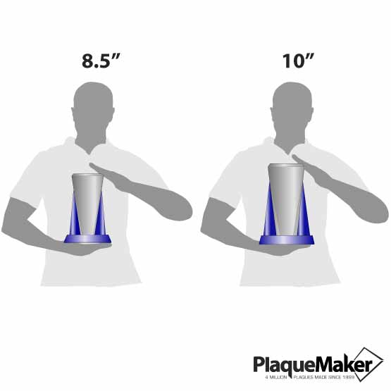 Custom Glass Wedge Award Size Guide