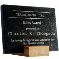 Custom Granite Award w/ Wood Stand