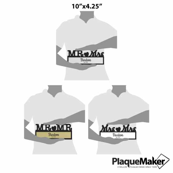 Mr. & Mrs. Acrylic Sign Size Guide