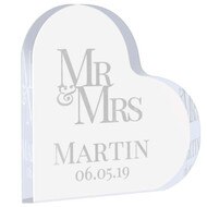 Custom Mr and Mrs Acrylic Heart