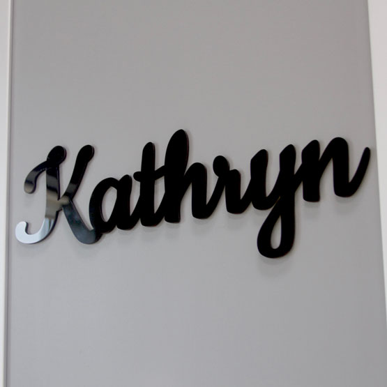Custom Cut Acrylic Letters on Wall