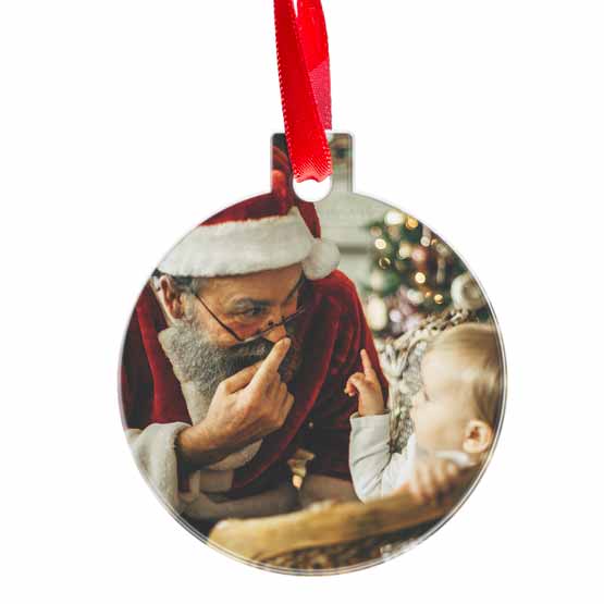 Baby and Santa on custom ornament