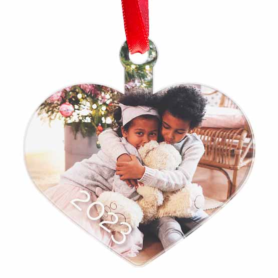 Custom printed heart ornaments