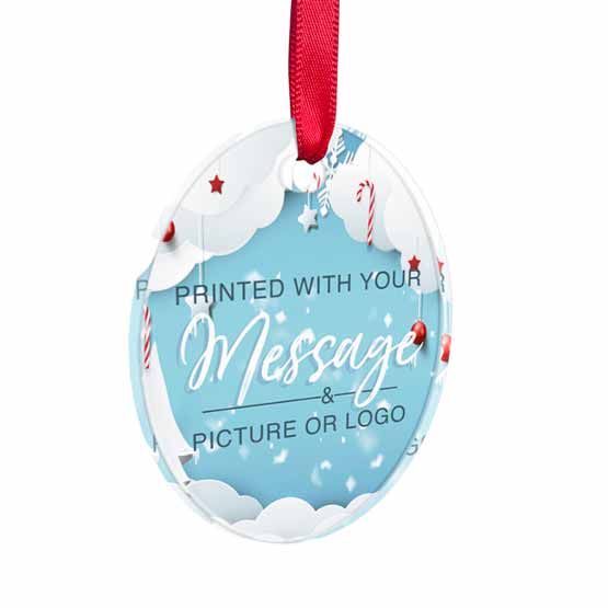 Custom printed oval ornaments