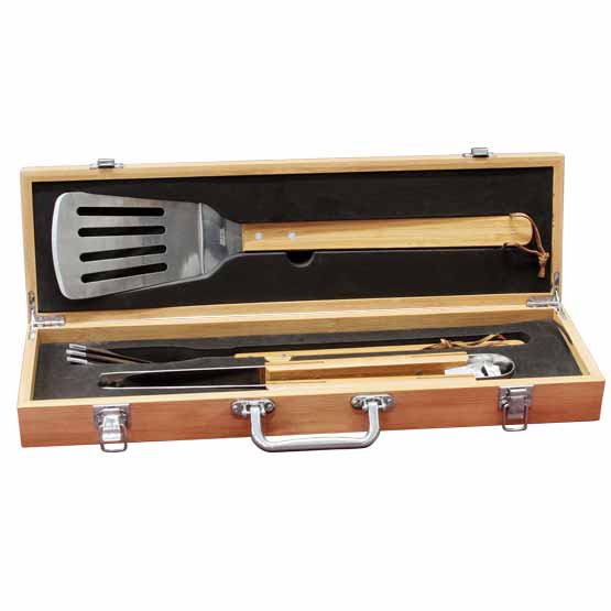 Our Bamboo BBQ Set is the perfect gift for any grill enthusiast this summer, the perfect size to fit neatly with your grill.