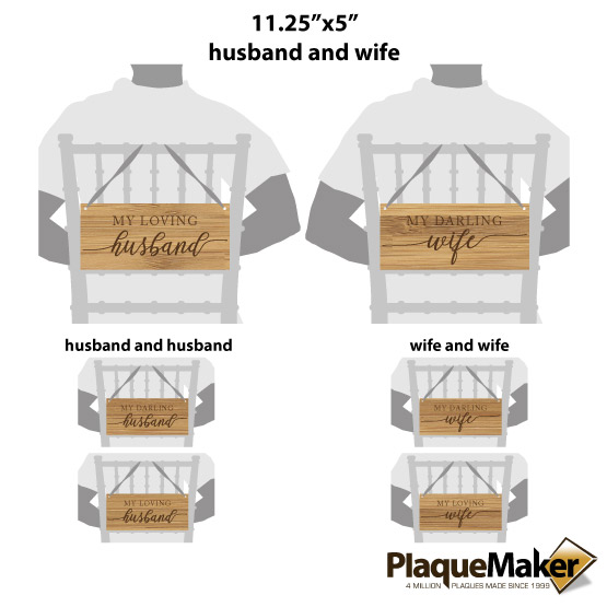 Husband & Wife Chair Sign Sizes