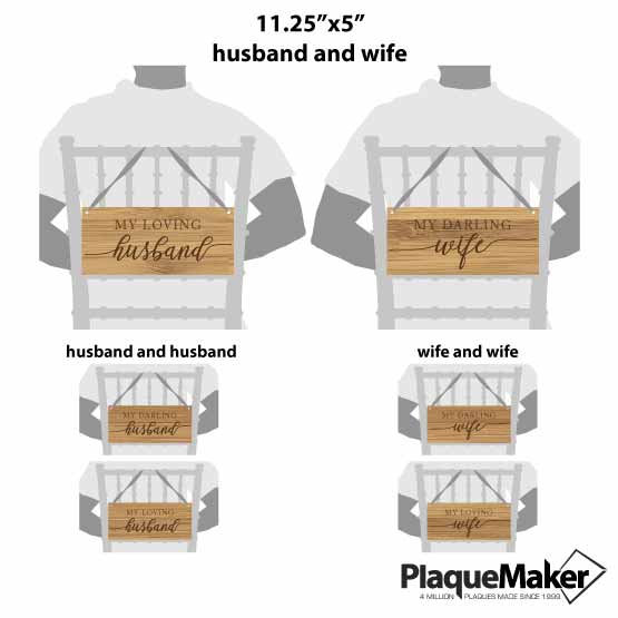 Husband & Wife Chair Sign Sizes