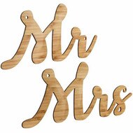 Mr & Mrs Cutout Bamboo Chair Signs