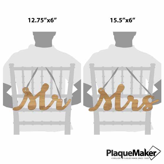 Mr & Mrs Cutout Chair Sign Sizes