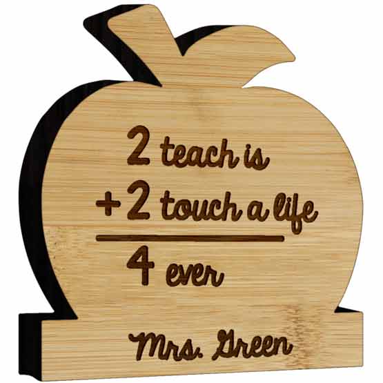 Custom Bamboo Teacher 2+2 Apple