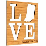 Custom Love Cutout State Wood Sign