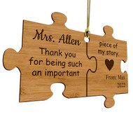 Custom Puzzle Teacher Ornament