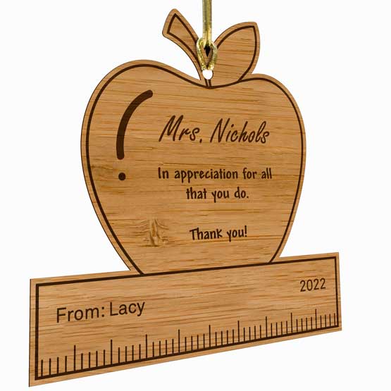 Custom Apple Ruler Bamboo Ornament