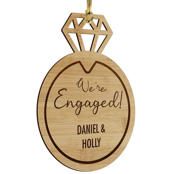 Custom We're Engaged Ring Ornament