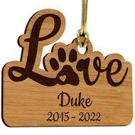 Customized Love Dog Bamboo Ornament