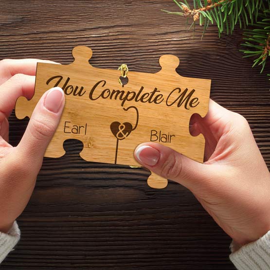 You Complete Me Ornament in Hand