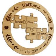 Custom Family Puzzle Bamboo Sign