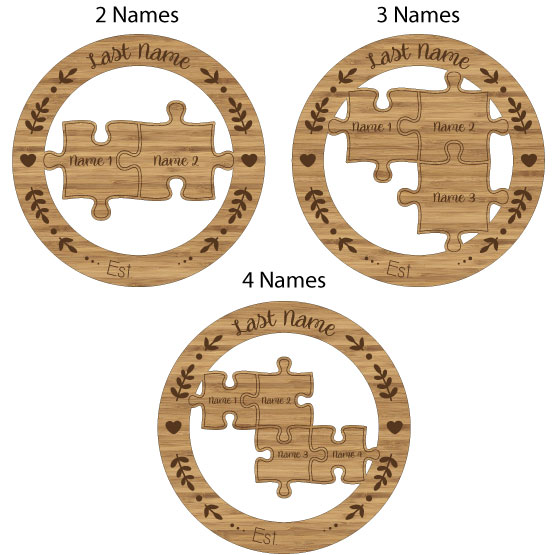 Family Puzzle Bamboo Sign Layout 2