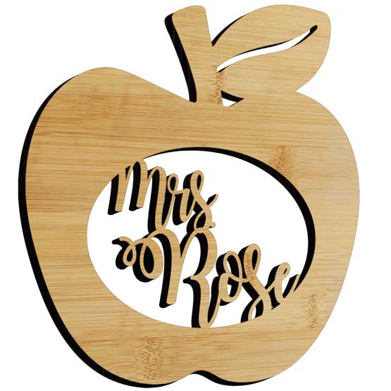 Custom Cut Apple Door Bamboo Sign