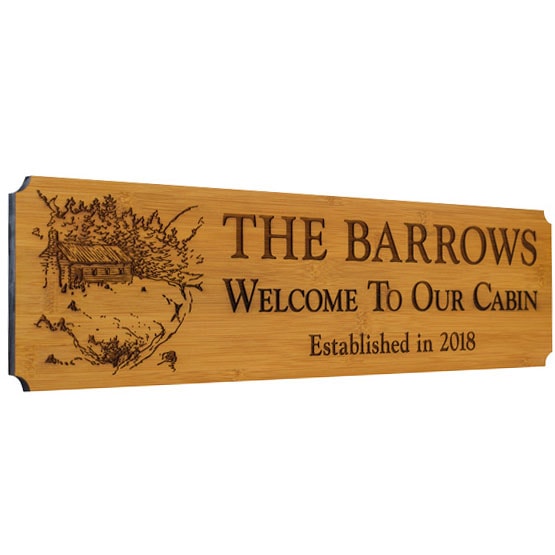 Custom Welcome to Cabin Bamboo Sign