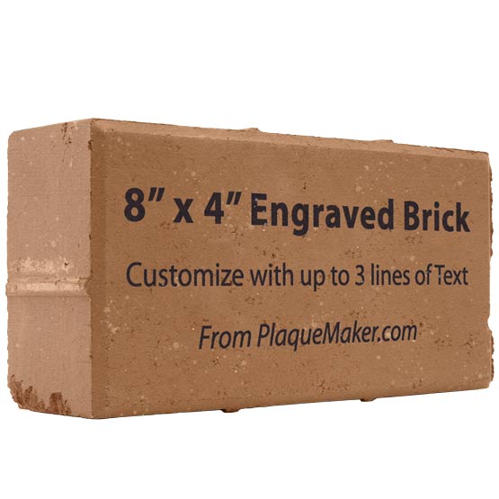 Custom Engraved 8" x 4" Street Paver Brick Engraved with your Text