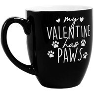 My Valentine has Paws Black Mug