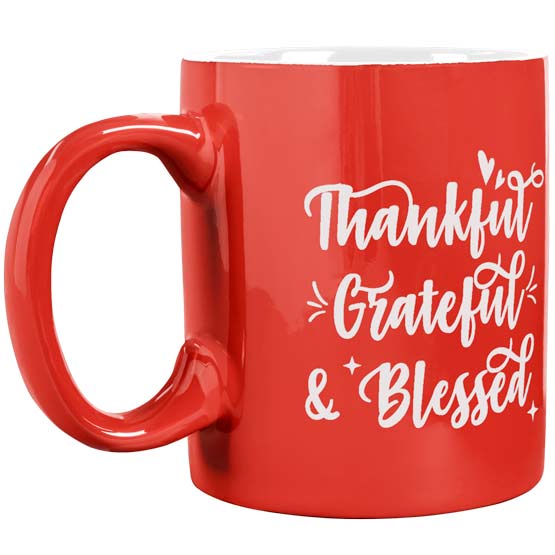 Thankful Fall Orange Rounded Mug