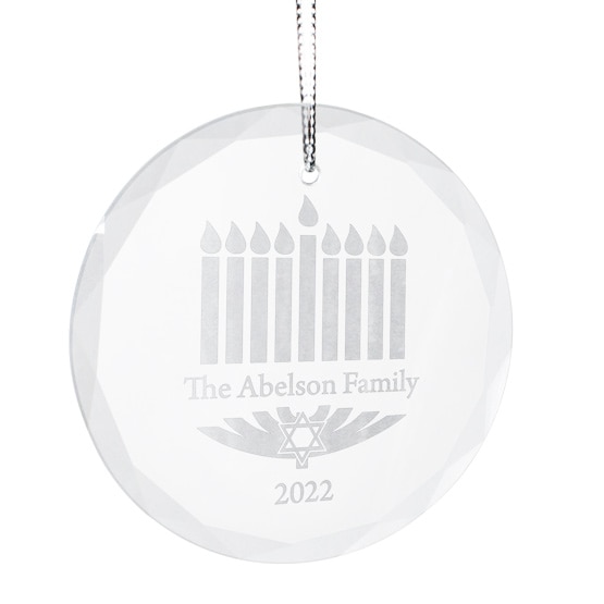 Custom Hanukkah Glass Ornament