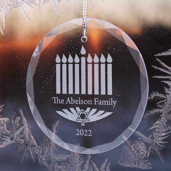 Hanukkah Glass Ornament on Window