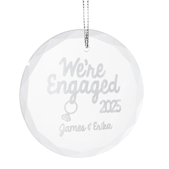 Custom We're Engaged Year Ornament