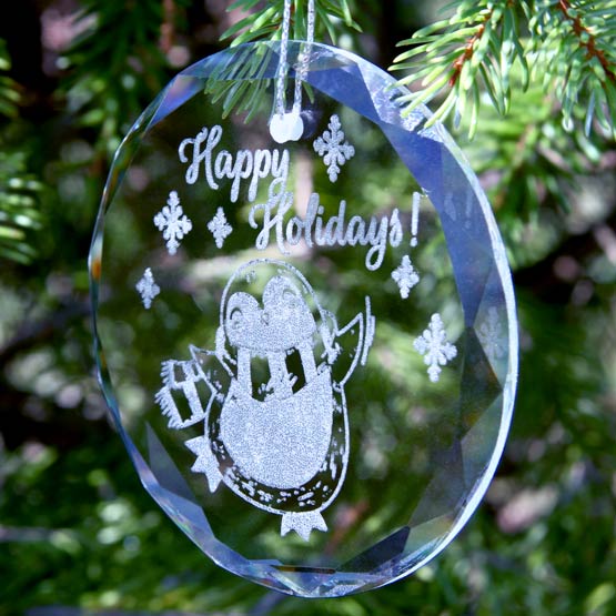 Crystal Circle Ornament on Tree