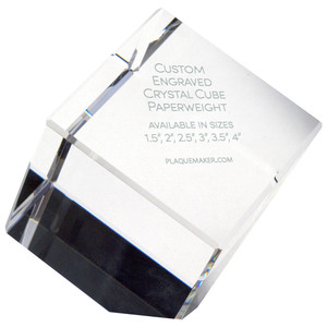 Custom Crystal Cube Paperweights