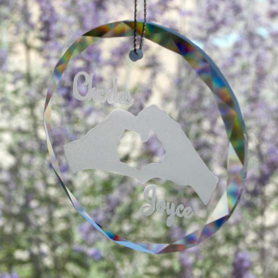 Glass Circle Sun Catcher in Window