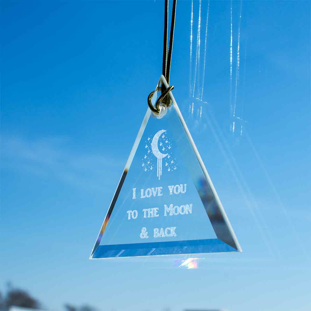 Triangle Glass Suncatcher in Window