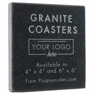 Custom Black Granite Tile Coasters