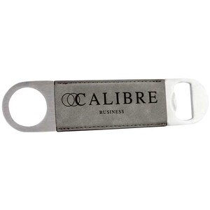 7" Faux Leather Gray Bottle Cap Ope