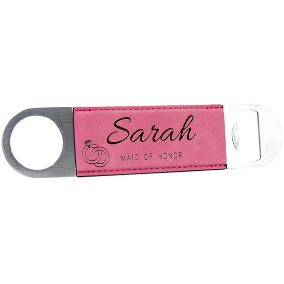 Custom Leather Pink Bottle Openers