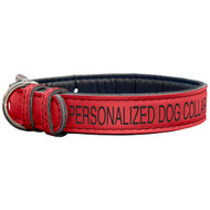 Custom Red Faux Leather Dog Collar