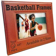 Custom Engraved Basketball Wrapped Faux Leather Frames With Your Text And Logo