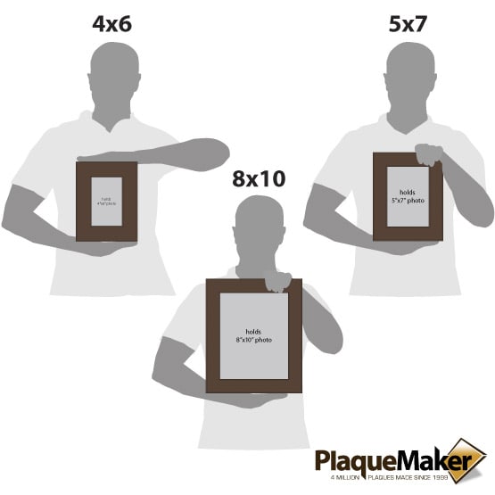 Dark Brown Leatherette Photo Frame Size Comparison